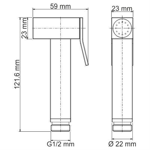 A138 Гигиеническая лейка с фиксатором Размеры (Ш/В/Г): 2,5х11,7х5,4 см