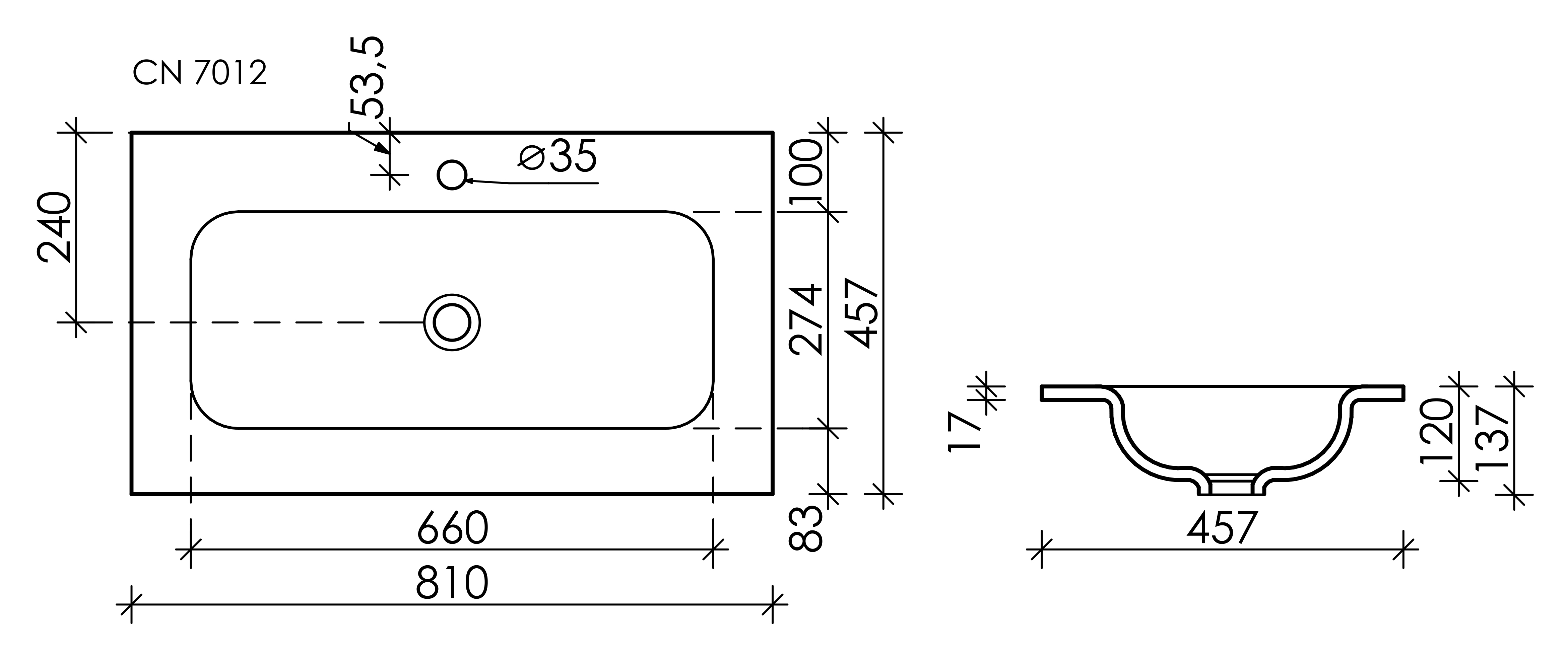 CN7012MB Ceramica Nova Раковина накладная Grace прямоугольная 810x457x137мм, цвет черный матовый