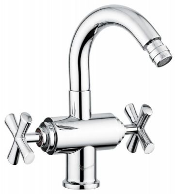 Emmevi Spirit New, двухвентильный смеситель (h23 см) для биде с поворотным изливом и донным клапаном, цвет зачищенное золото 31004/ORS