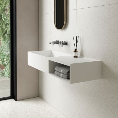 VWB-6S112MW Раковина Solid Surface Vincea  1200*400 подвесная цвет белый матовый