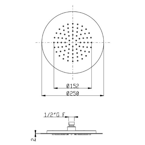 Верхний душ d25 Aquaelite POP SF093A05Q чёрный матовый