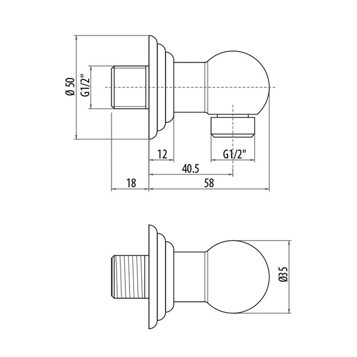 Gattoni PD Выпуск для душа 1/2, цвет: бронза PRARE11V0