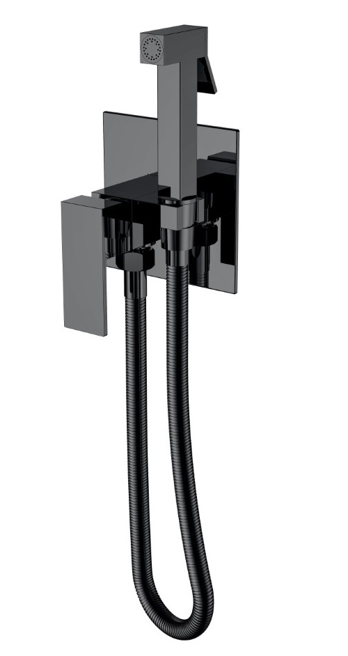 Смеситель гигиенический Boheme, QUBIC Shine Gun Metal 477-SGM