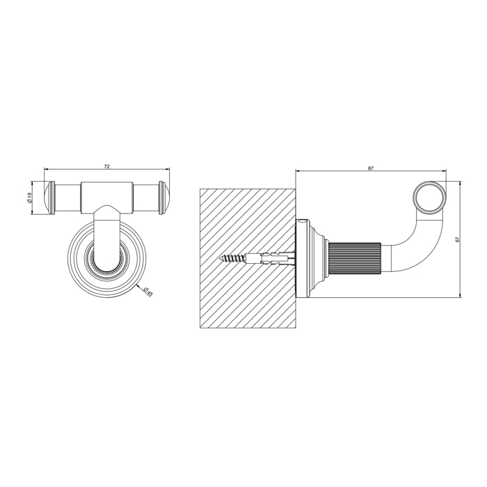 Gessi Venti20 Крючок двойной, цвет хром 65521#031