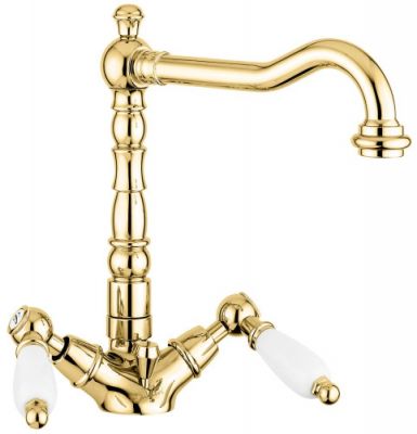 Emmevi Deco Ceramic, смесительм с донным клапаном для раковины, цвет золото 121613/OR