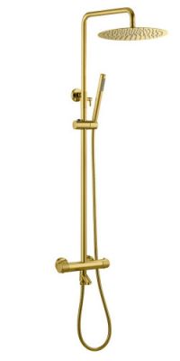 Стойка для душа с термостатом Boheme UNO Matt Gold 468-T-MG, матовое золото
