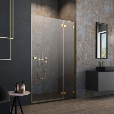 Душевая дверь 80-130 см. нестандарт Radaway Essenza Pro Gold DWJ профиль золото