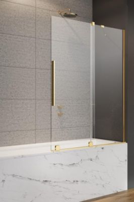 Шторка на ванну 110 см Radaway Furo Gold PND II раздвижная профиль золото правая
