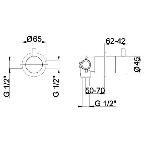 RU732E59Q AQUAELITE встроенный скрытый дивертор KINO на 2 потребителя, 1/2", комплект, воронёная сталь (PVD)