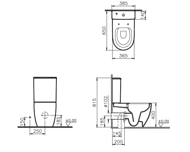 Vitra Sento унитаз напольный безободковый 9830B003-7203