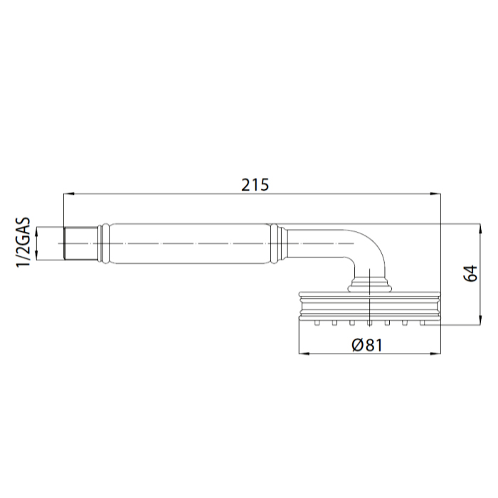 Bossini Liberty Ручной душ d8.1см., настенный, цвет: никель матовый B00750.094