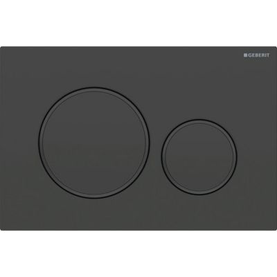115.882.16.1 Geberit Sigma20 Клавиша для двойного смыва, круглая: черный матовый лак, легкоочищ. покр., декор. кольца черный
