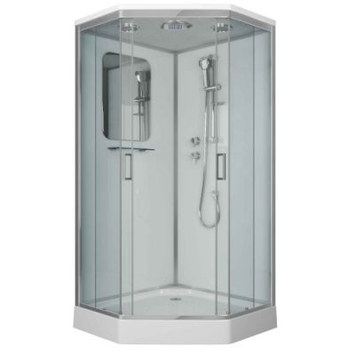Душ.каб. NG-6001-01D (900х900х2200) низкий поддон(16 см) стекло прозрачноее