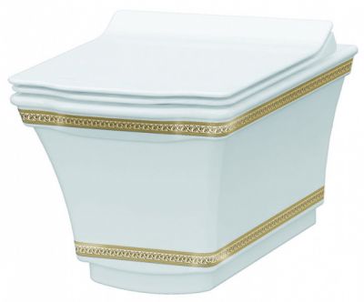 Подвесной Унитаз с узором Hermitage GOLD 951-G