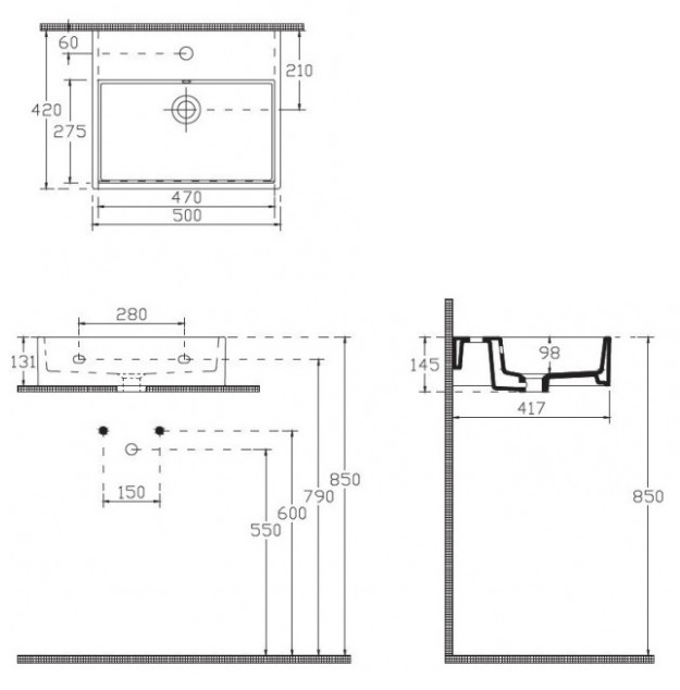 ISVEA Purita Раковина 50x42 подвесная 10PL50050SV белый