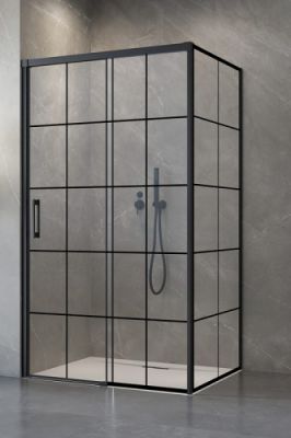 Душевая кабина раздвижная 100x80 Idea Black KDS Factory