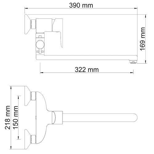 Leine 3502L Смеситель для ванны с длинным изливом