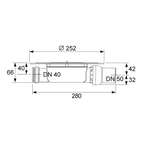 TECE Сифон низкий горизонтальный DN 50 3601400
