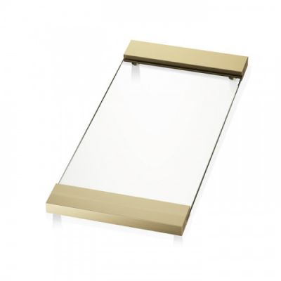 Decor Walther Classic Tab 37 Лоток универсальный 37x17см, прозрачное стекло, настольный, цвет: золото матовое 848844