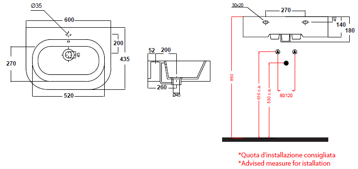 OlympiaTutto Evo раковина 60x44 накладная tut4360101