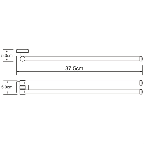 Dill K-3931 Держатель полотенец двойной Размеры (Ш/В/Г): 35х6,5х4,6 см