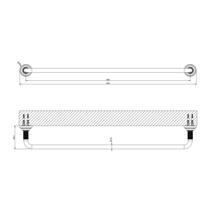 Gessi Venti20 Полотенцедержатель 600 мм., цвет хром 65503#031