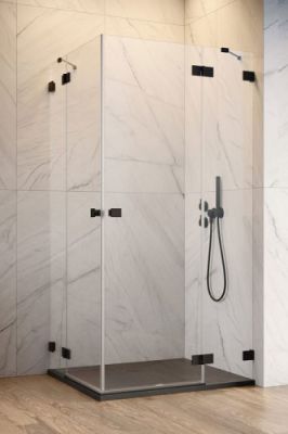 Прямоугольный душевой уголок 90X90 Essenza Pro Black KDD