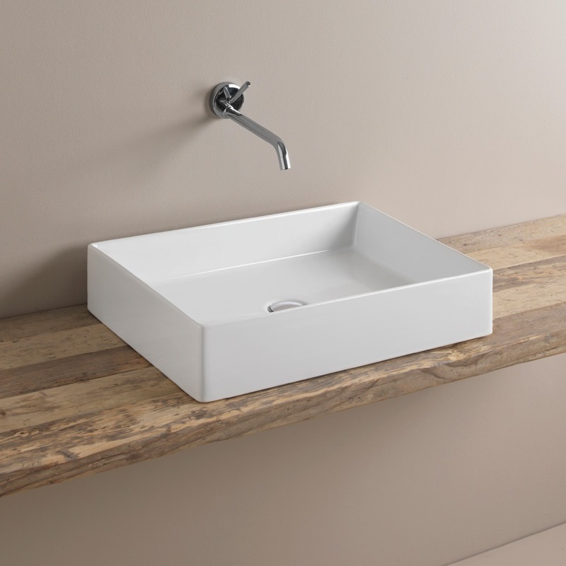Раковина накладная 55x38 ArtCeram Scalino SCL002 01 белый глянцевый
