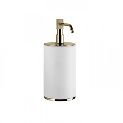 Gessi Venti20 Дозатор для жидкого мыла настольный, цвет: белый, фурнитура Brass PVD 65437#710