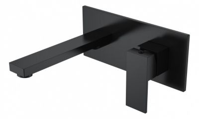 Смеситель для умывальника из стены QUBIC Black 475-B