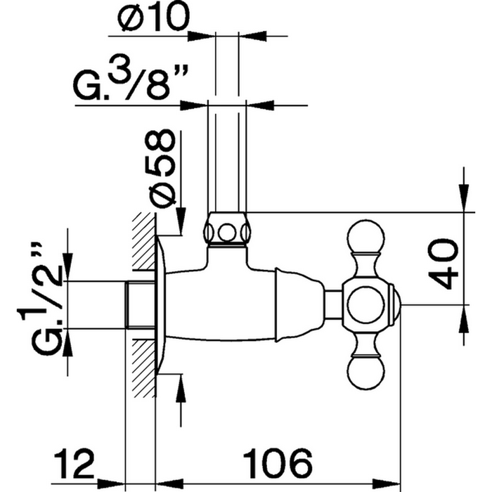 CISAL Угловой 1/2 вентиль, цвет: золото AR00146024