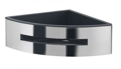 Gedy, решётка угловая 1-уровневая c ABS вкладышем (19,8х19,8хh7,2), цвет хром - черный пластик