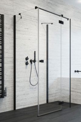 Кабина пристенная 90x70 Radaway Essenza Black KDJ+S