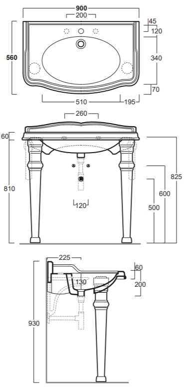 Раковина классическая 90x59 Simas Arcade Ar864bi*1