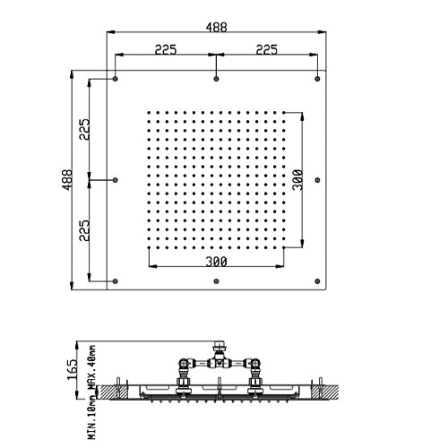 Потолочный душ 500x500 Aquaelite SF112A04Q белый матовый