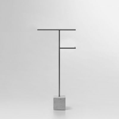 Antonio Lupi Bivio Стойка напольная 65см. база из мрамора Carrara satinato, структура Satin steel