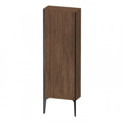 Duravit XViu Шкаф подвесной 50x24x133см, с 1 дверью, 3 стеклянными полками (петли слева), цвет: walnut dark/черный матовый XV1316LB221