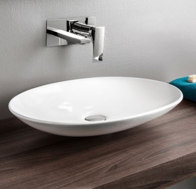 Раковина накладная овальная 60x42 ArtCeram LA Fontana LFL001 01 белый глянцевый