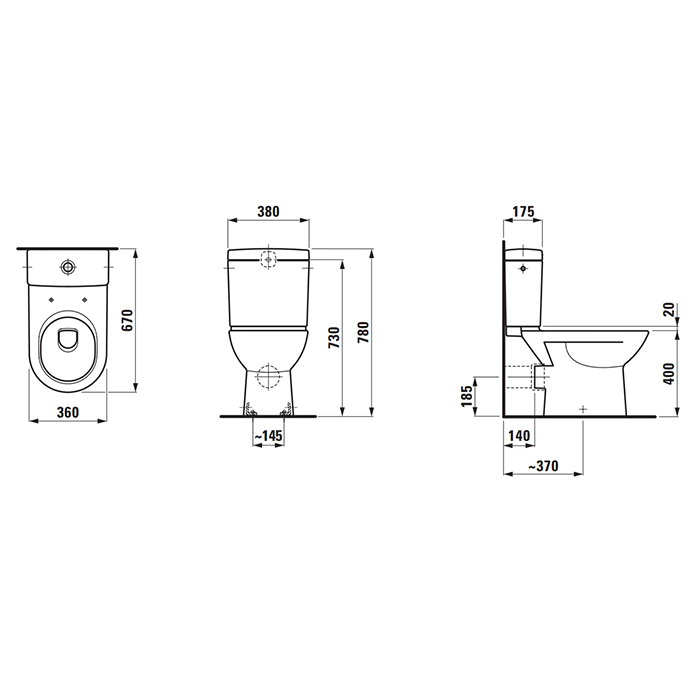 Laufen Pro Бачок для унитаза 8.2495.5/8/9, 6/3л, подводка нижняя слева, цвет белый 8.2695.3.000.873.1