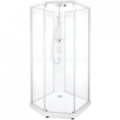 Душевая кабина 100x100 IDO Showerama 10-5 Comfort белый профиль/прозрачное 558.207.313