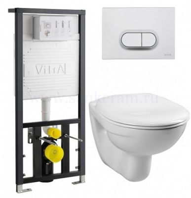 Комплект Vitra инсталляция унитаз Normus кнопка хром 9773B003-7202