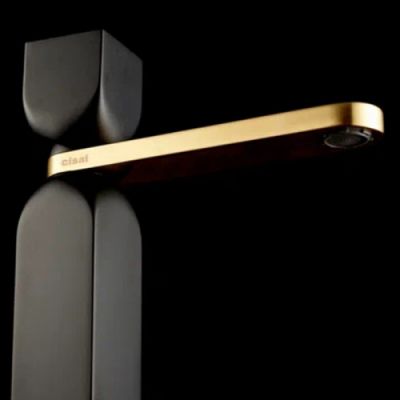 Cisal Hi-Rise Смеситель для раковины, на 1 отв., цвет: Nero Opaco/Oro Spazz RI0035447W