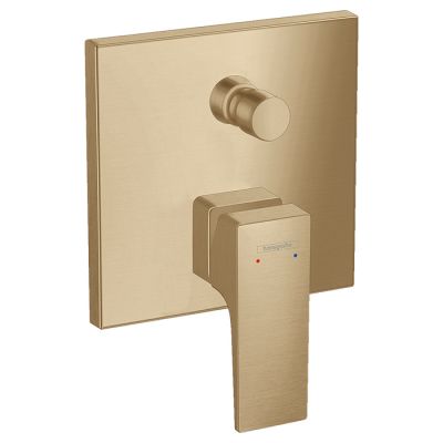 32546140 Hansgrohe Metropol Смеситель для ванны, встраиваемый, с переключателем и обратным клапанами, внешняя часть, цвет: шлифованная бронза