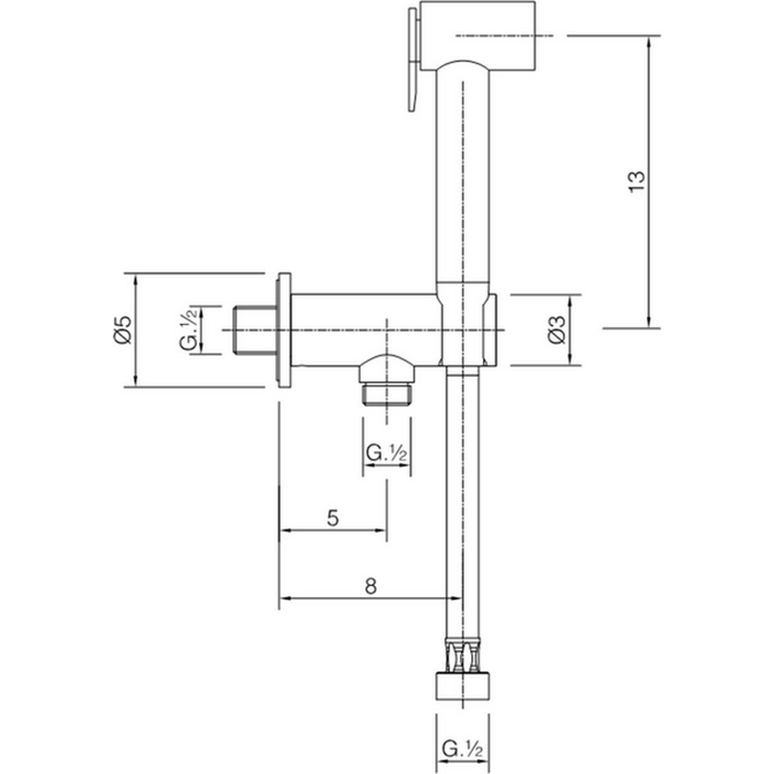 CISAL Shower Гидроершик со шлангом 120 см, цвет золото A300791024