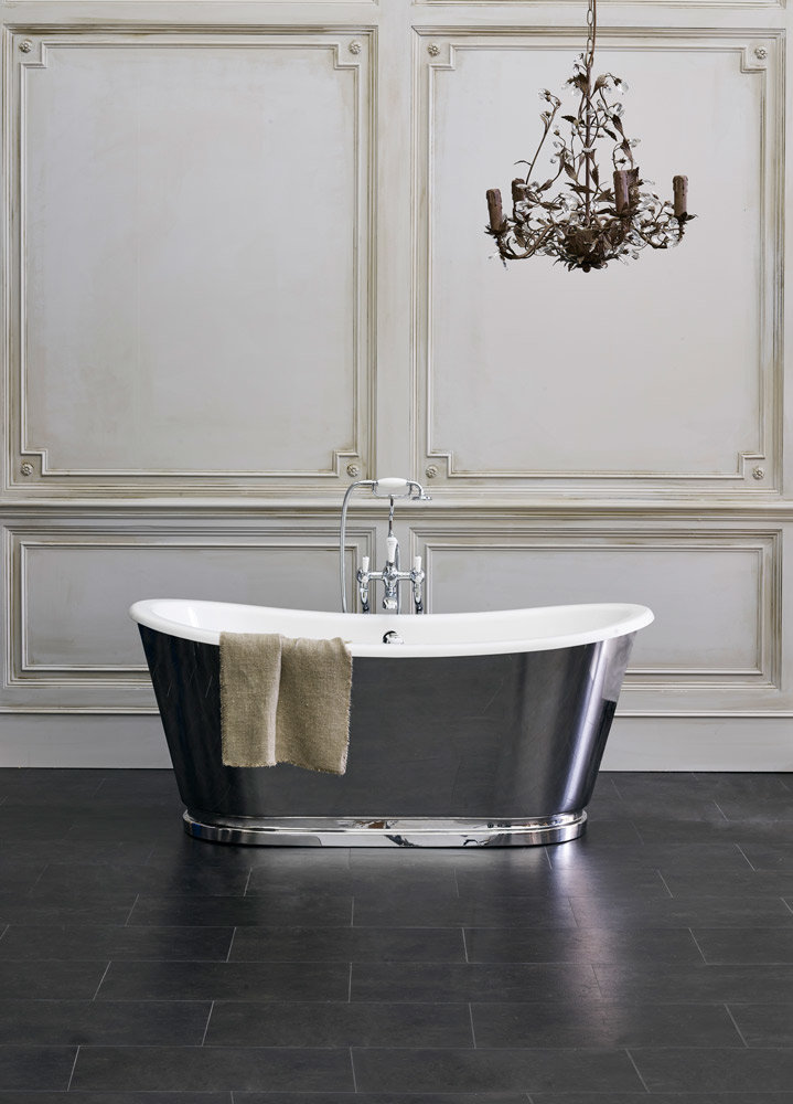 Burlington Ванна отдельностоящая 176x76 из искусственного камня BALTHAZAR N25CSB хром