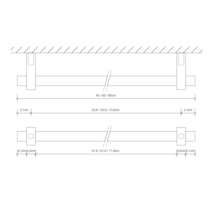 Decor Walther Century HTE40 Полотенцедержатель 40см, подвесной, цвет: золото матовое 585082