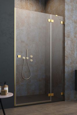 Душевая дверь 130 см. нестандарт Radaway Essenza Pro 8 Gold DWJ профиль золото