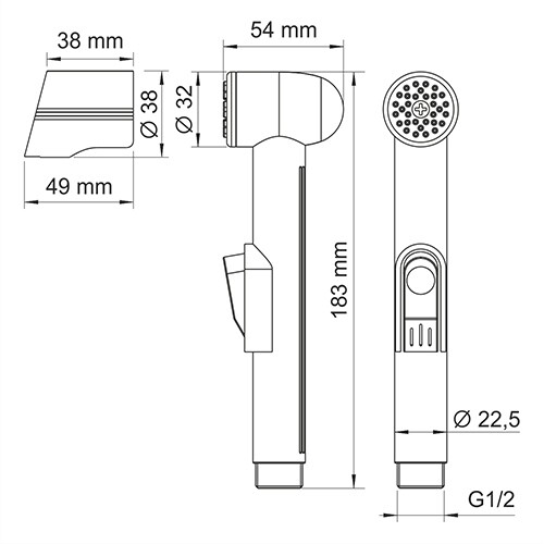 Wasserkraft A157 Гигиеническая лейка с фиксатором Размеры (Ш/В/Г): 2,25х18,3х5,4 см