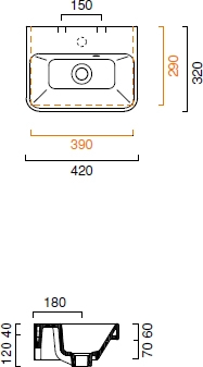 Раковина 42*32 Catalano PROIEZIONI 42SPR