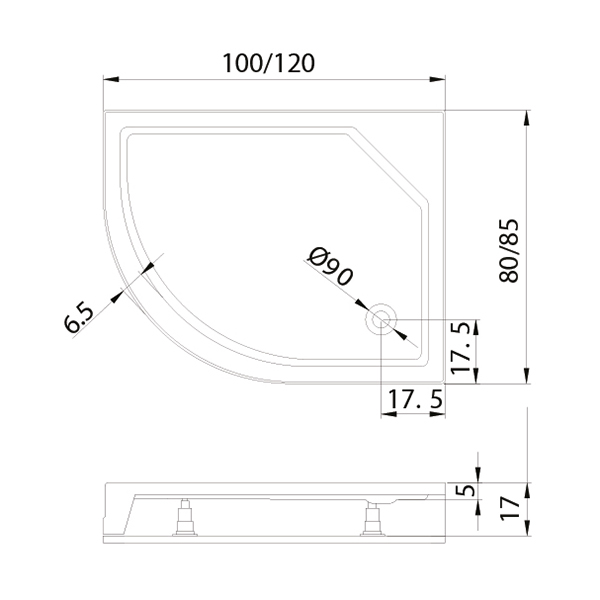 Поддон акриловый 120x85 NEW Trendy MAXIMA B-0340 / L